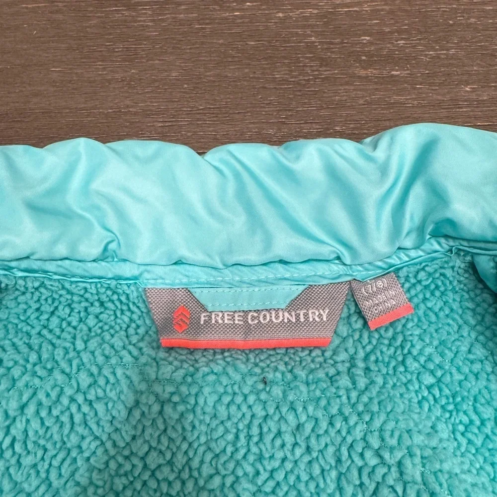 Free Country Youth Kids Blue Puffer Winter Vest Size 7/8